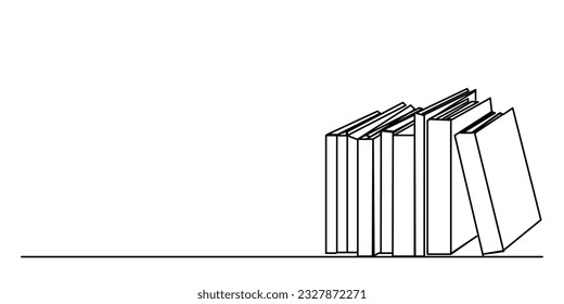 one line drawing book education concept hand drawn minimalist style Graphic vector illustration.
