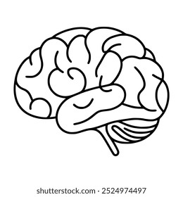 one line drawing brain organ vector illustration template design