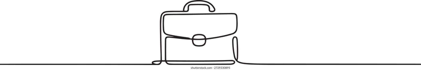 Un dibujo de línea de maletín de negocios o bolso. Diseño limpio mínimo. una línea Icono dibujo

