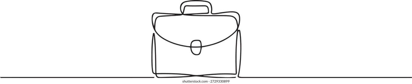 Un dibujo de línea de maletín de negocios o bolso. Diseño limpio mínimo. una línea Icono dibujo
