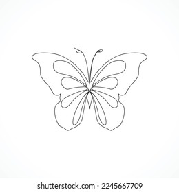 One line drawing of butterfly