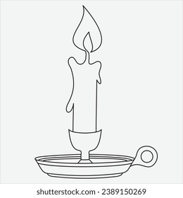 Ilustración de arte vectorial de candelabro de una línea