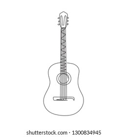 One line drawing classic guitar
