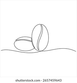 Dibujo de una línea de Ilustración vectorial minimalista de granos de café