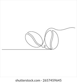 Einzeilige Zeichnung von Coffee Beans minimalistische Vektorgrafik
