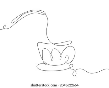 one line drawing of coffee. vector illustration