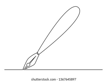 One line drawing. Continuous line art. Fountain pen. Ink pen. Hand drawn minimalistic design for simple logo, icon or emblem. Editable stroke.