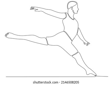 
One Line Drawing or Continuous Line Art A handsome man Ballet dancer. Vector Illustration