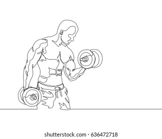 Continuous Line Drawing Gym Images Stock Photos Vectors