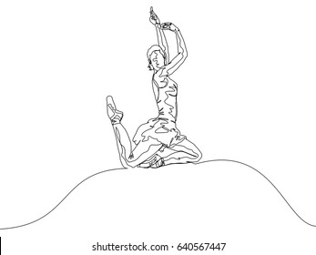 One Line Drawing or Continuous Line Art of a Ballet Dancer. Vector Illustration
