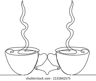 one line drawing, continuous line draw of cup design illustration