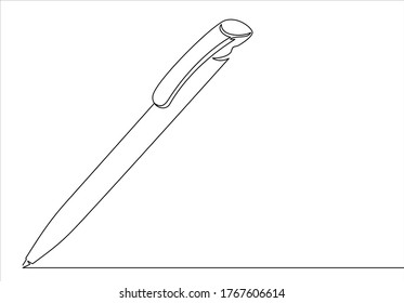 One line drawing. Continuous line. Pen. Ballpoint pen.