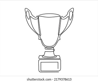 one line drawing continuous line winner trophy