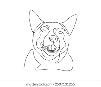 One line drawing of a dog face vector illustration isolated on white background Vector Continuous line drawing style of dog head Dog head one line drawing minimalist design Dog head style