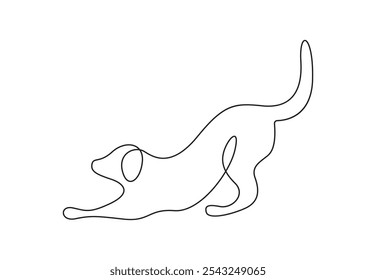 One line drawing Dog. Pet shop logo. Continuous line art. Vector illustration