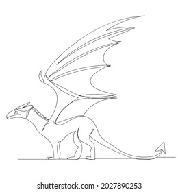 One Line Drawing Dragon Sketch Vector Stock Vector (Royalty Free ...