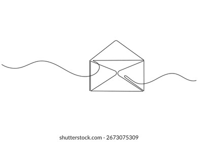Icono de sobre de dibujo de una línea contorno aislado Ilustración vectorial mínima simple