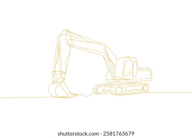 One Line Drawing of an Excavator