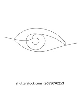 One line drawing eye Icon, single line drawing symbol, human line art eyes.
