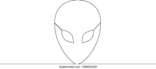 One Line Drawing of face mask, continues vector illustration safety mask