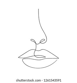 One line drawing face. Modern minimalism art, aesthetic contour. Abstract woman portrait in the minimalist style. Continuous line vector illustration