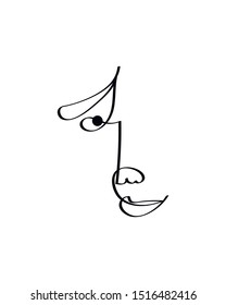 One line drawing face. Modern minimalism art, aesthetic contour. Abstract woman portrait minimalist style. Single line vector illustration