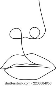 Eine Zeichenfläche für eine Linie. Moderne minimalistische Kunst, ästhetische Kontur. Abstraktes Frauenporträt im minimalistischen Stil. kontinuierliche Vektorgrafik
