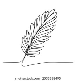 one line drawing feather fur vector illustration template design