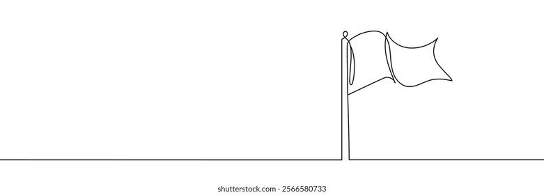 One line drawing of a flag. Editable continuous line. Vector illustration