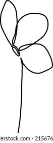 One line drawing flower, vector illustration