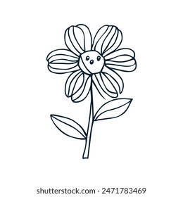 One Line Drawing of Flower Vector, Botanical arts. Hand drawn continuous line drawing of abstract flower, floral, ginkgo, rose, tulip, bouquet of olives. Vector illustration.