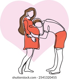 desenho de uma linha de futuros pais