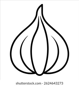 One line drawing of garlic cloves capturing organic form and culinary essence ideal for food illustrations herbal design and minimalist cooking themed artwork