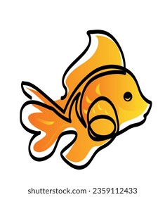 Dibujo de una línea de peces dorados
Un dibujo continuo de la línea del aislamiento de peces dorados.
