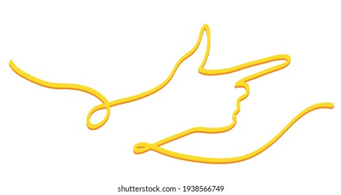 One line drawing of hand with forefinger.
One continuous line drawing of hand with forefinger isolate on whit