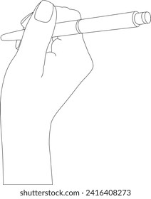 one line drawing hand holding pen