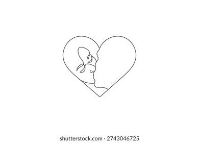 One line drawing hands