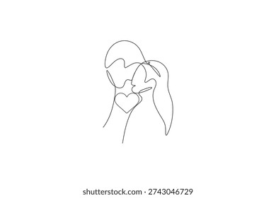 One line drawing hands
