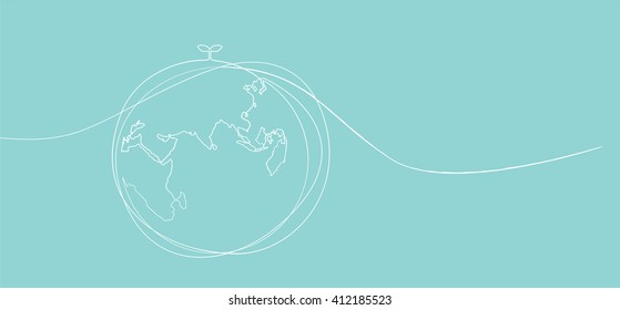 One line drawing of handshake for world environmental protection concept