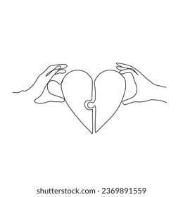 One line drawing. Happy friendly family.
Fashionable couple style.