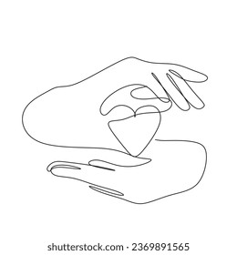 One line drawing. Happy friendly family.
Fashionable couple style.