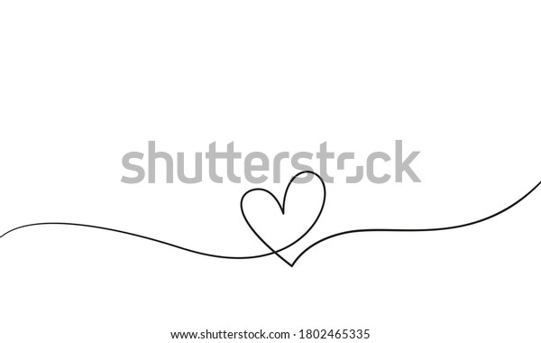 One Line Drawing Heart Hand Drawn Stock Vector (Royalty Free) 1802465335