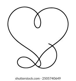 one line drawing heart love feeling vector illustration template design