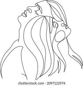 one line drawing of hugging couple vector minimalism. Single hand drawn continuous of man and woman in romantic moment.