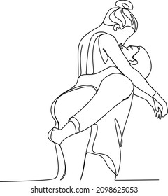 one line drawing hugging couple vector minimalism  Single hand drawn continuous man   woman in romantic moment 