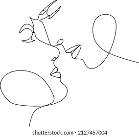 one line drawing of hugging couple vector minimalism. Single hand drawn continuous of man and woman in romantic moment.