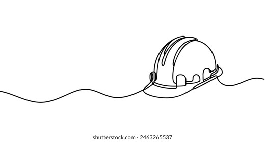 one line drawing of isolated hard hat.