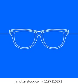 one line drawing of isolated vector object eye glasses vector illustration concept