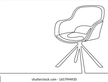 one line drawing of isolated vector object - modern chair