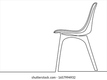 one line drawing of isolated vector object - modern chair